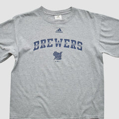 Milwaukee Brewers Adidas 2000s T-Shirt - Gray Vintage