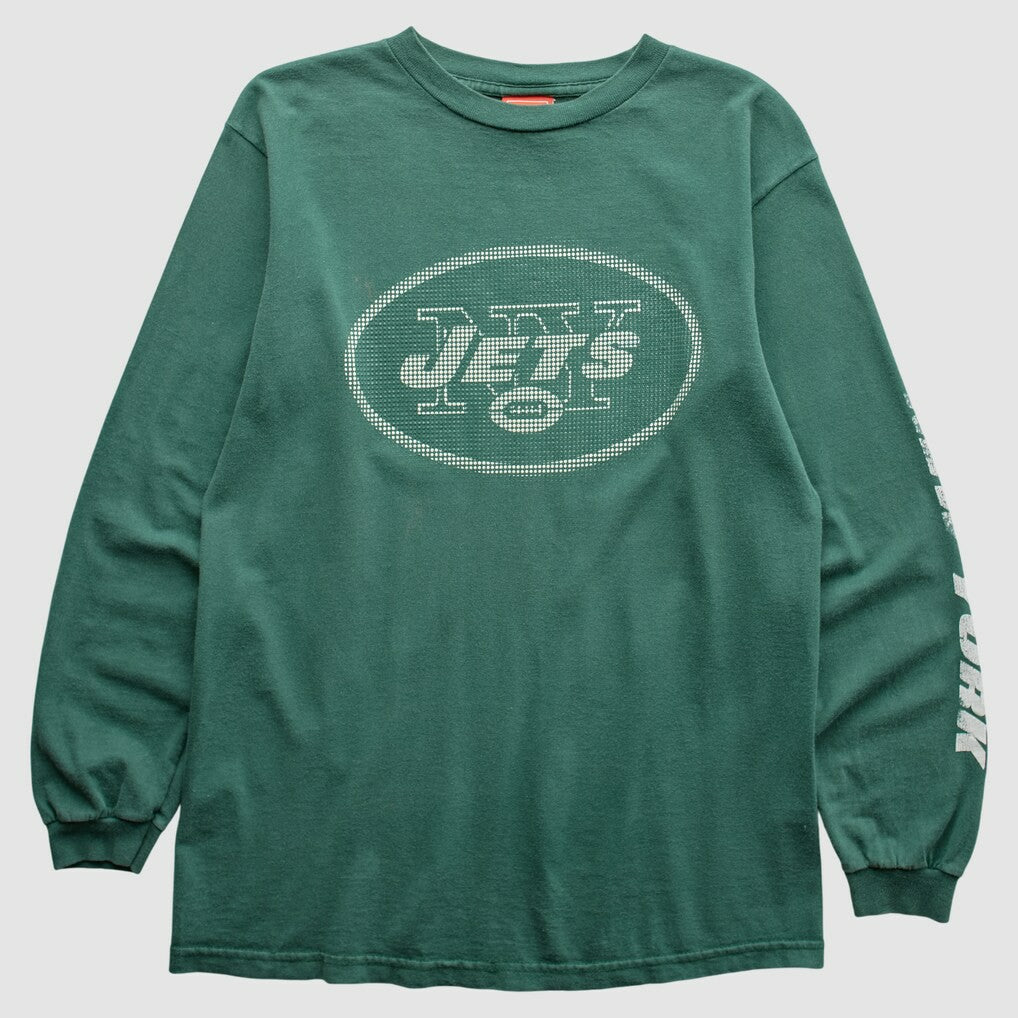 New York Jets NFL 2000s Long Sleeve T-Shirt - Green Vintage for sale