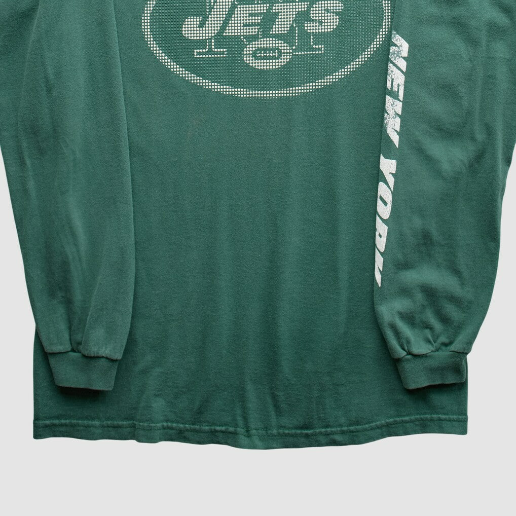 New York Jets NFL 2000s Long Sleeve T-Shirt - Green Vintage for sale
