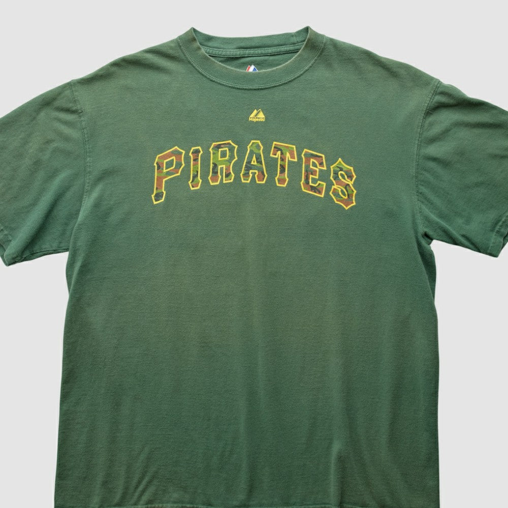 Pittsburgh Pirates Majestic 2000s T-Shirt - Green Vintage