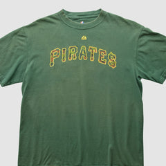 Pittsburgh Pirates Majestic 2000s T-Shirt - Green Vintage