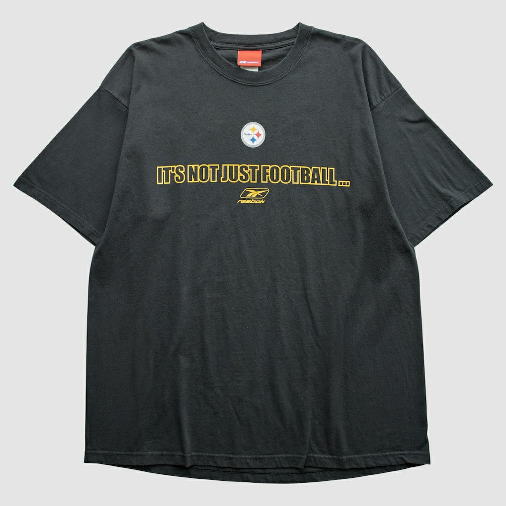 Pittsburgh Steelers Reebok 2000s T-Shirt - Black Vintage for sale