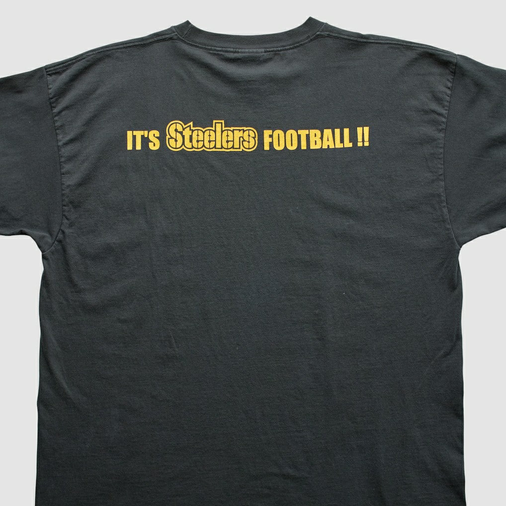 Pittsburgh Steelers Reebok 2000s T-Shirt - Black Vintage for sale