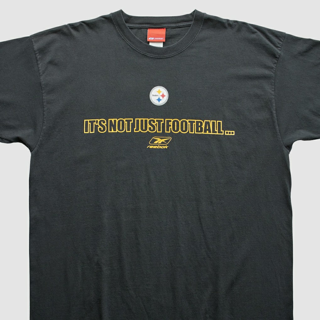 Pittsburgh Steelers Reebok 2000s T-Shirt - Black Vintage for sale