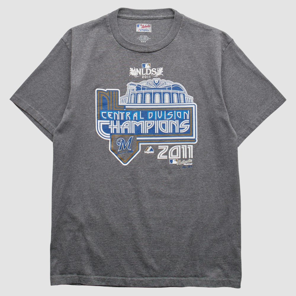 Milwaukee Brewers Majestic 2011 T-Shirt - Gray Vintage