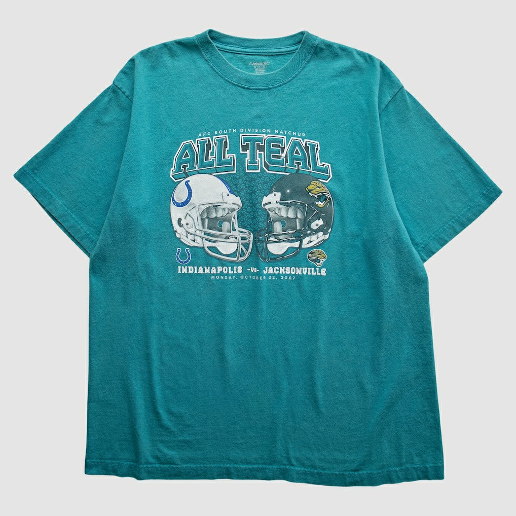 Indianapolis Colts vs. Jacksonville Jaguars Reebok 2007 T-Shirt - Teal Vintage outlet