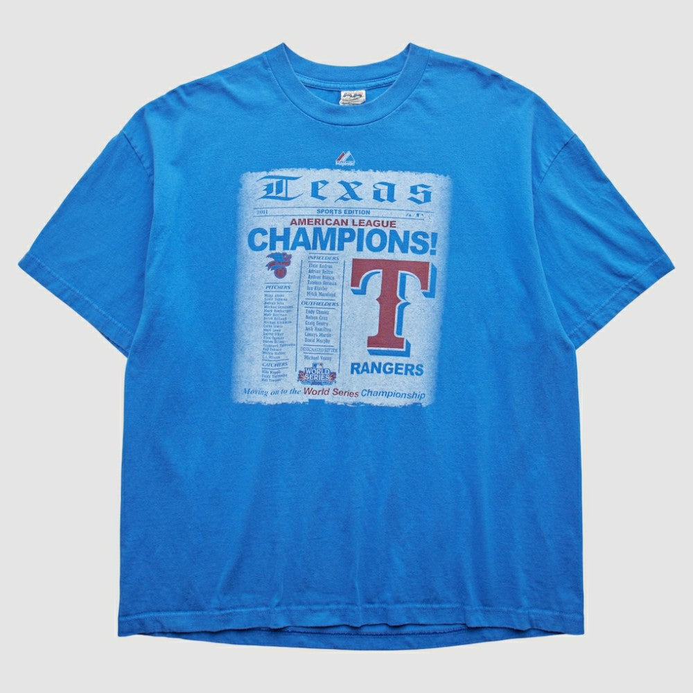 Texas Rangers Majestic 2011 T-Shirt - Blue Vintage