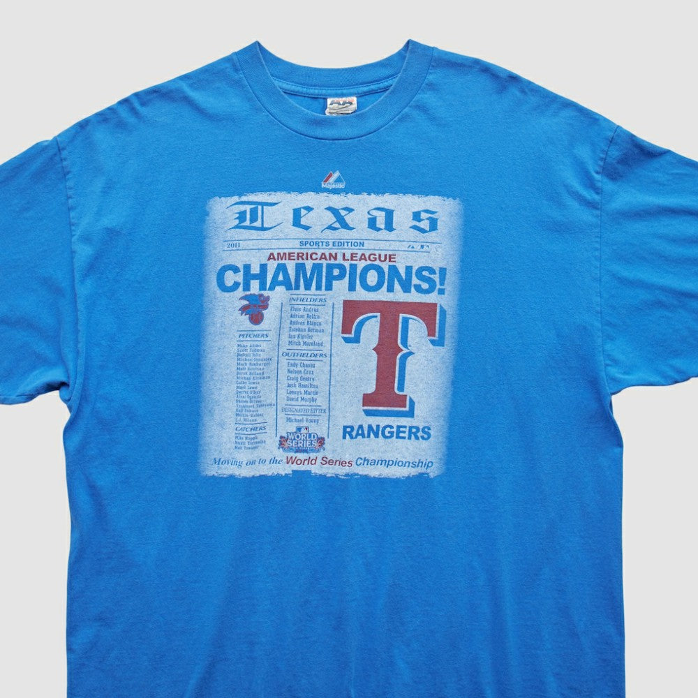 Texas Rangers Majestic 2011 T-Shirt - Blue Vintage