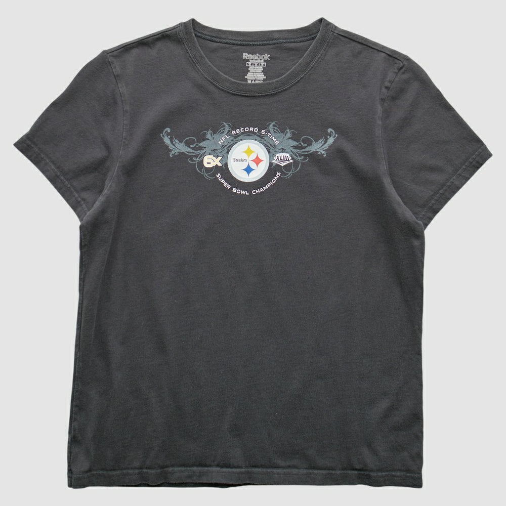 Pittsburgh Steelers Reebok 2009 T-Shirt - Gray Vintage for sale