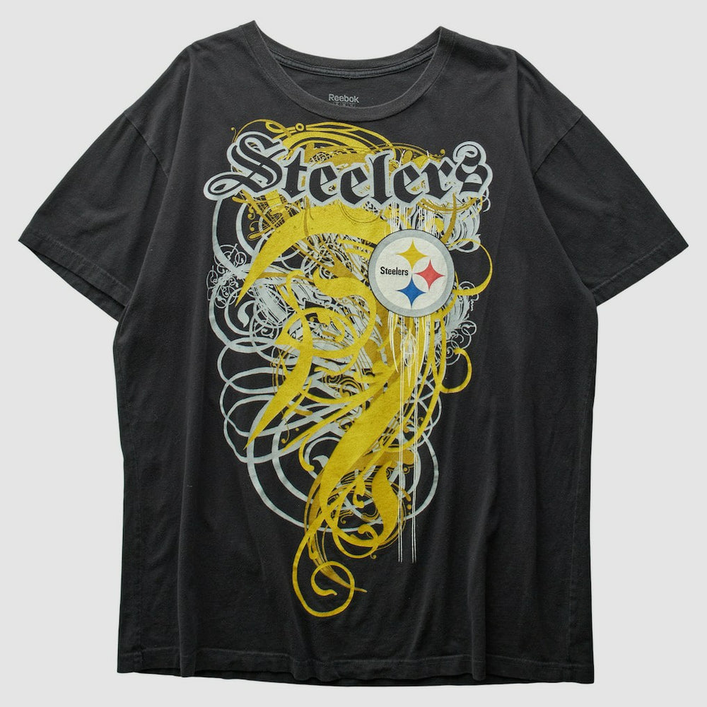Pittsburgh Steelers Reebok 2000s T-Shirt - Black Vintage on sale