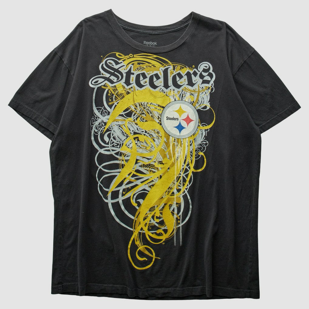 Pittsburgh Steelers Reebok 2000s T-Shirt - Black Vintage on sale