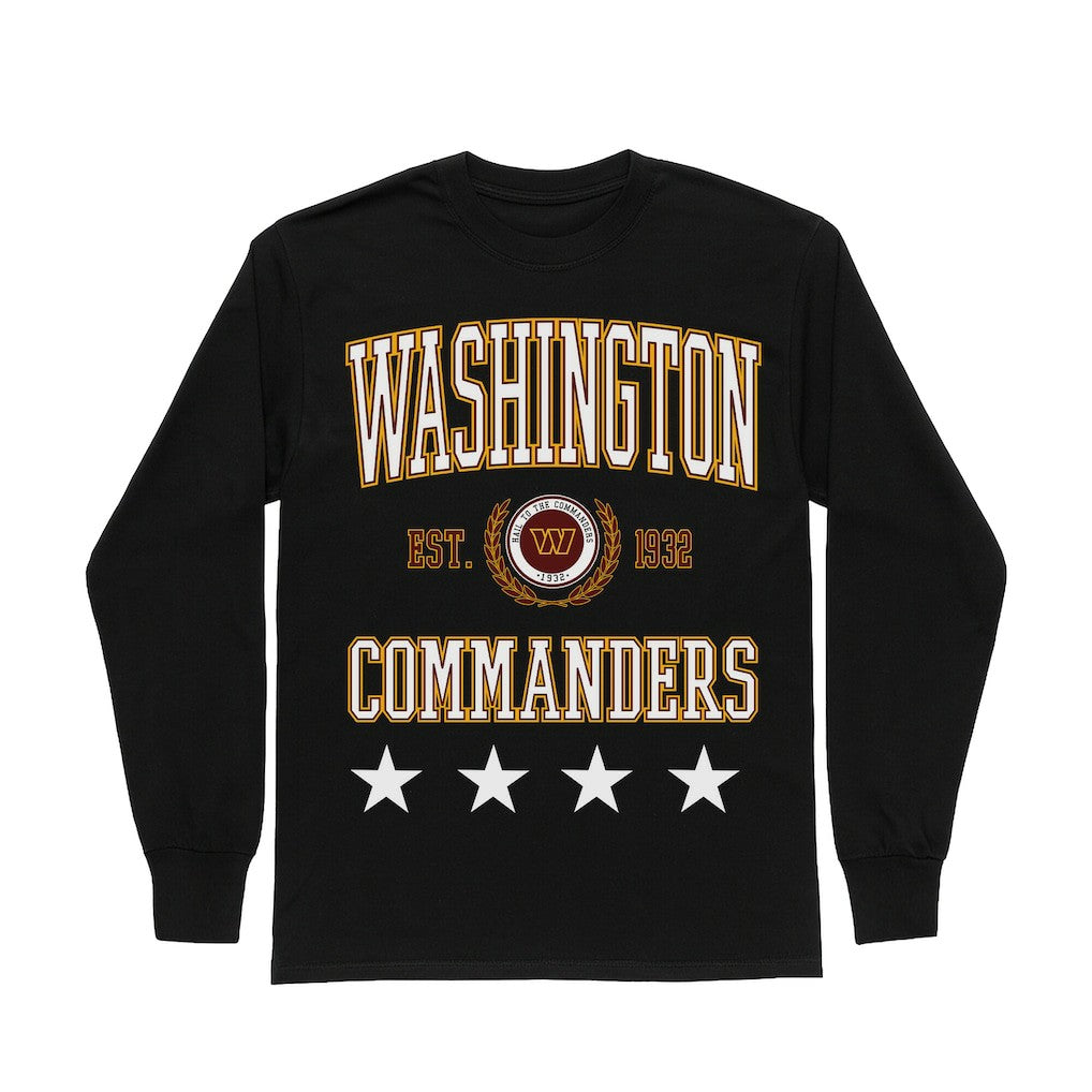 Washington Commanders Gameday Couture Women's Oversized Everyday Star Long Sleeve T-Shirt - Black for sale