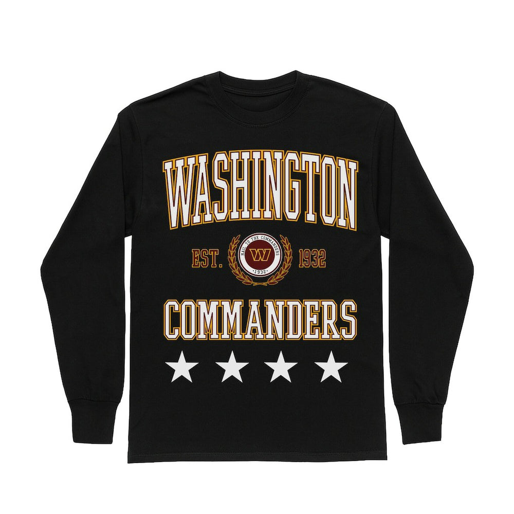 Washington Commanders Gameday Couture Women's Oversized Everyday Star Long Sleeve T-Shirt - Black for sale