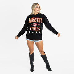 Kansas City Chiefs Gameday Couture Women's Oversized Everyday Star Long Sleeve T-Shirt - Black sale
