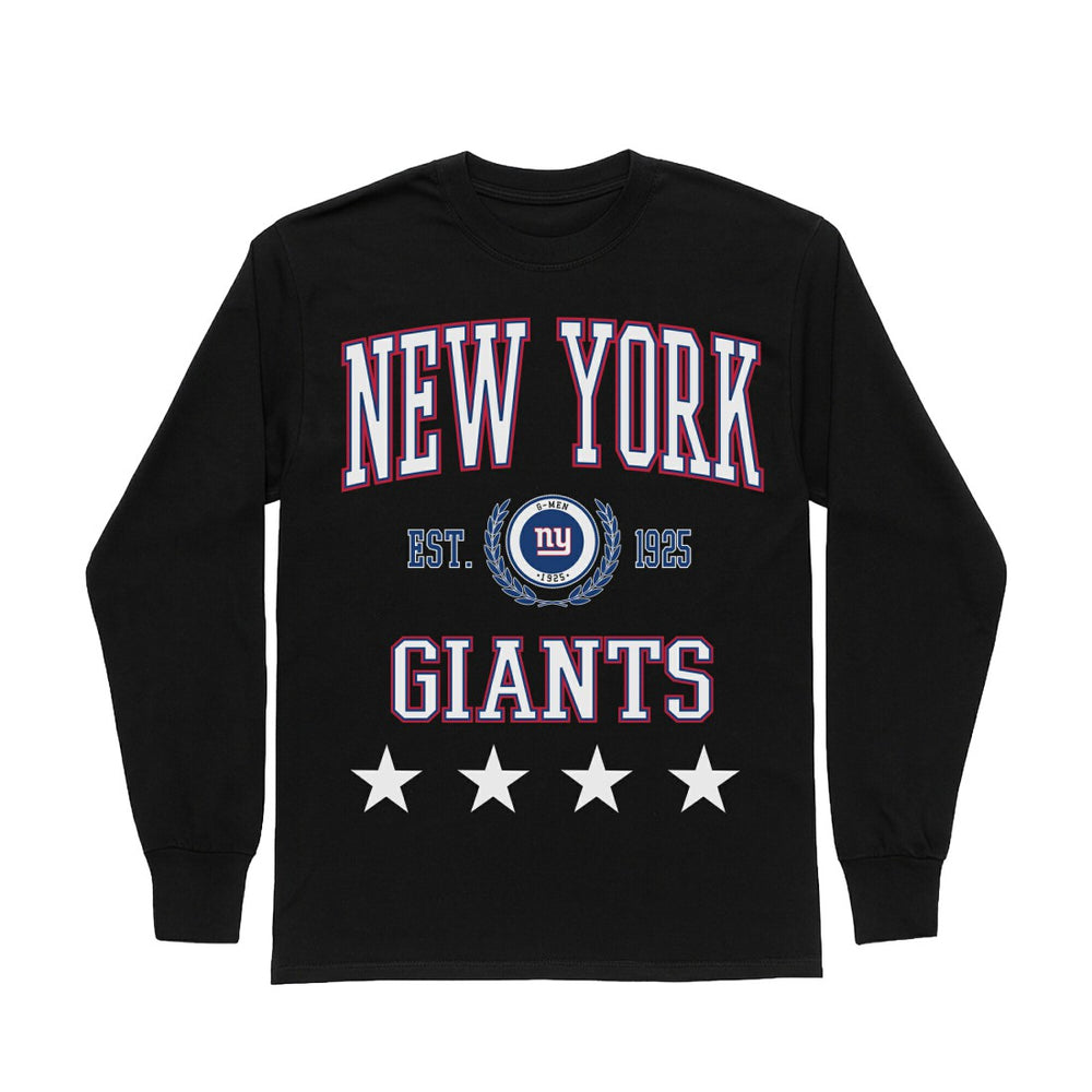 New York Giants Gameday Couture Women's Oversized Everyday Star Long Sleeve T-Shirt - Black outlet