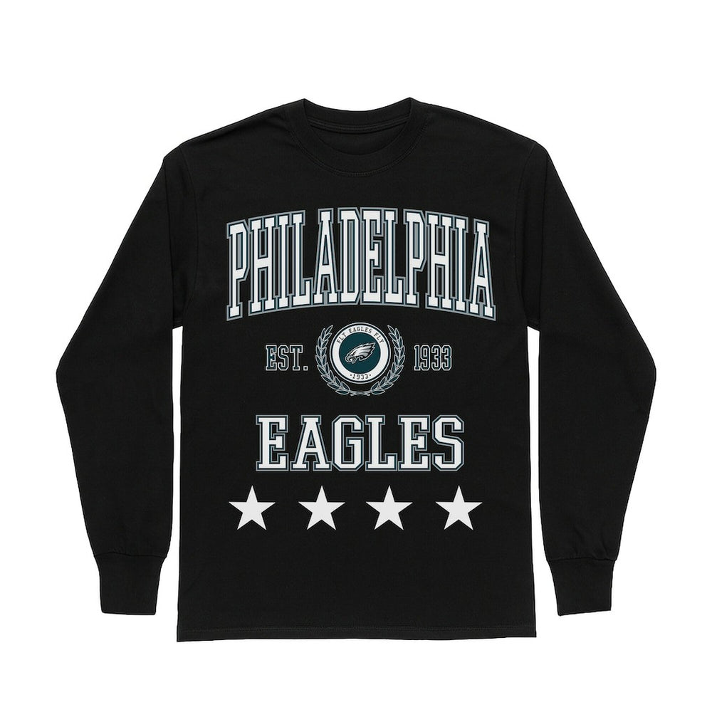 Philadelphia Eagles Gameday Couture Women's Oversized Everyday Star Long Sleeve T-Shirt - Black sale