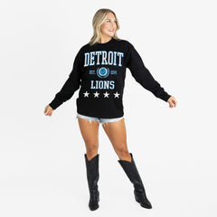 Detroit Lions Gameday Couture Women's Oversized Everyday Star Long Sleeve T-Shirt - Black online
