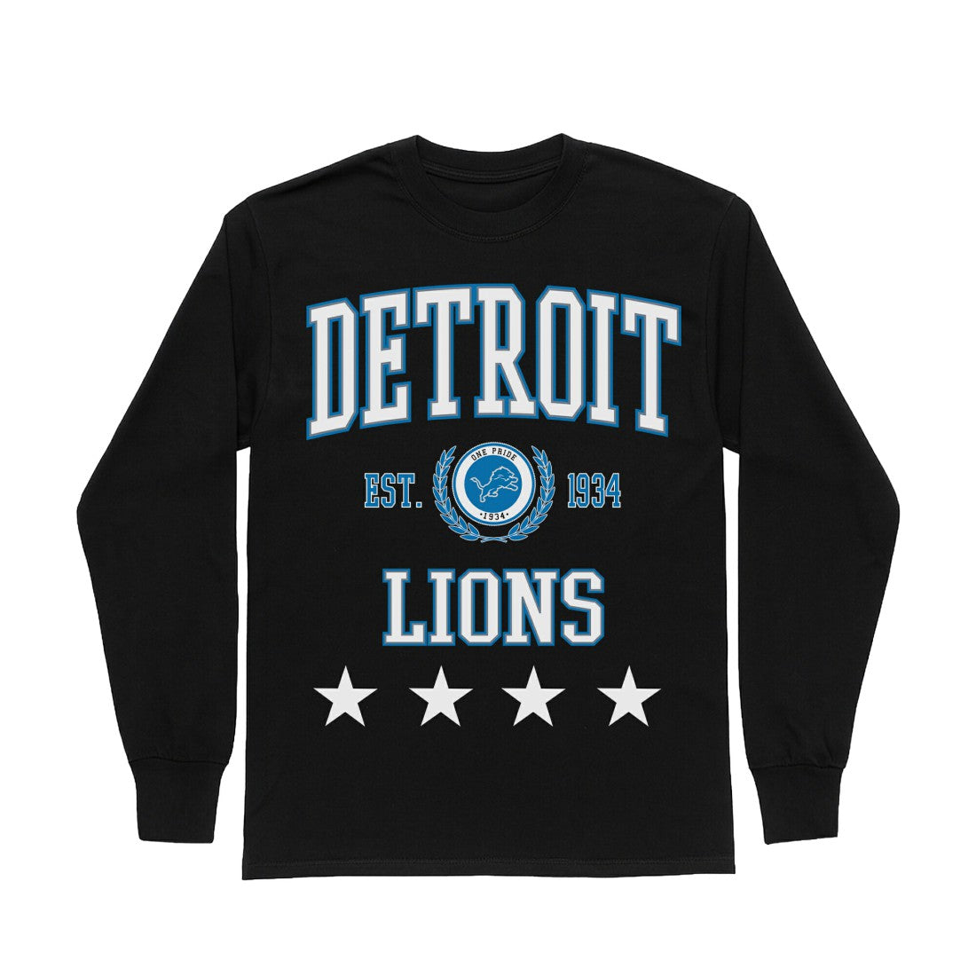 Detroit Lions Gameday Couture Women's Oversized Everyday Star Long Sleeve T-Shirt - Black online