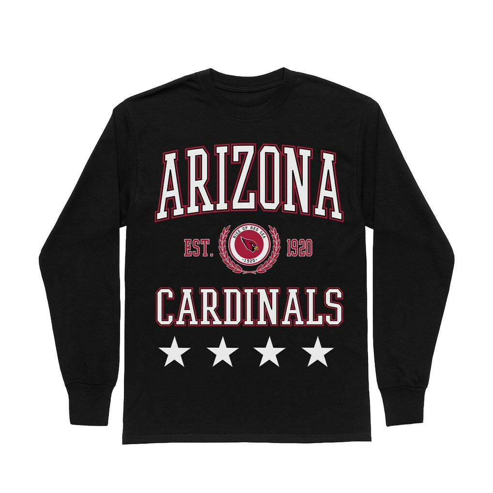 Arizona Cardinals Gameday Couture Women's Oversized Everyday Star Long Sleeve T-Shirt - Black discount