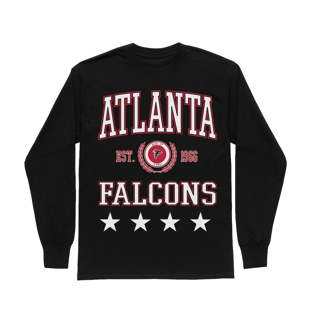 Atlanta Falcons Gameday Couture Women's Oversized Everyday Star Long Sleeve T-Shirt - Black outlet