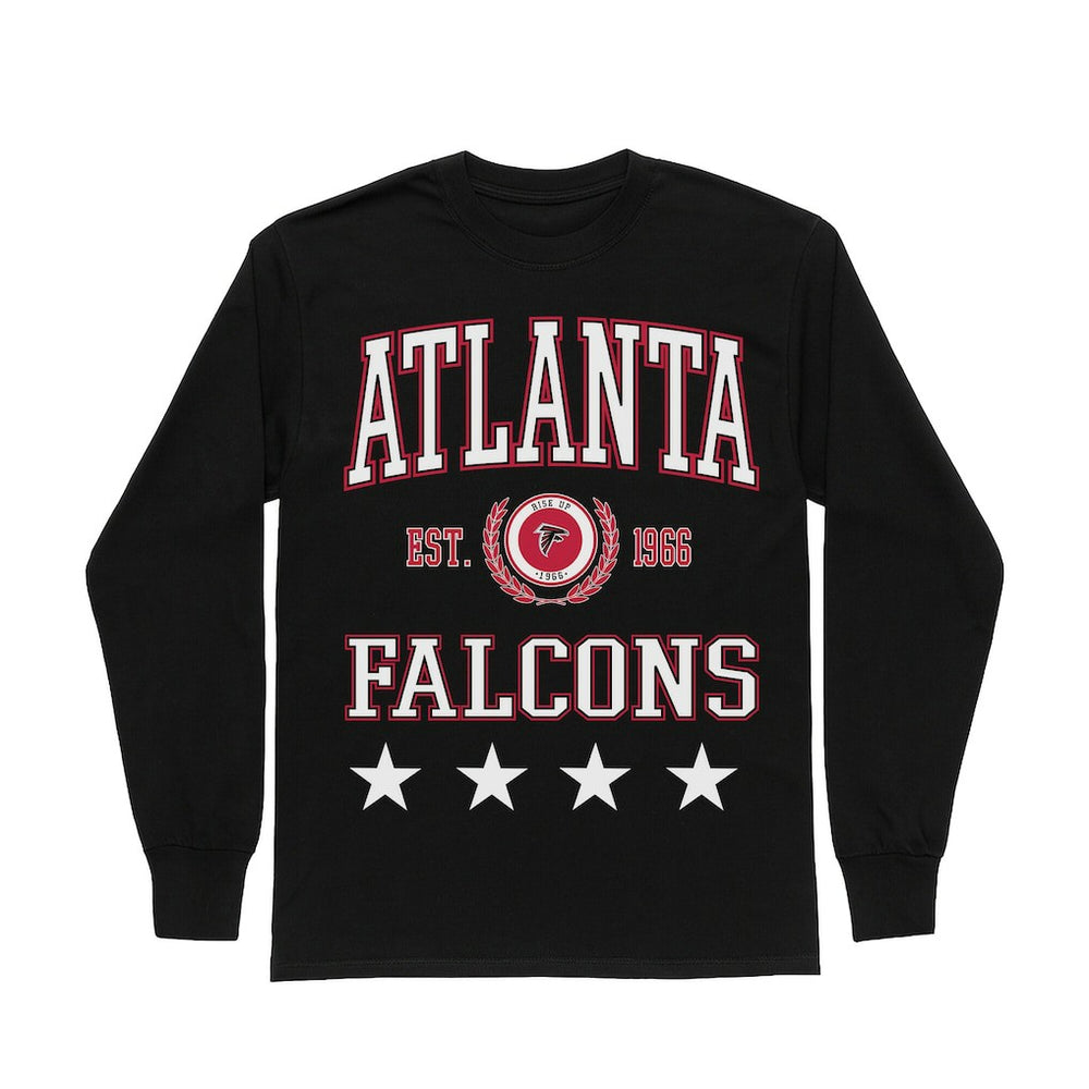 Atlanta Falcons Gameday Couture Women's Oversized Everyday Star Long Sleeve T-Shirt - Black outlet
