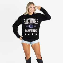 Baltimore Ravens Gameday Couture Women's Oversized Everyday Star Long Sleeve T-Shirt - Black online