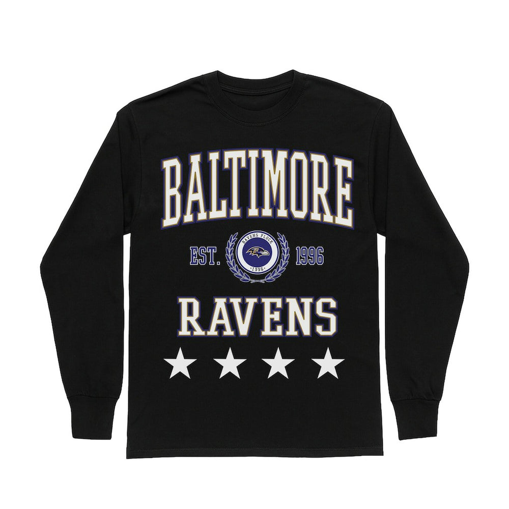 Baltimore Ravens Gameday Couture Women's Oversized Everyday Star Long Sleeve T-Shirt - Black online
