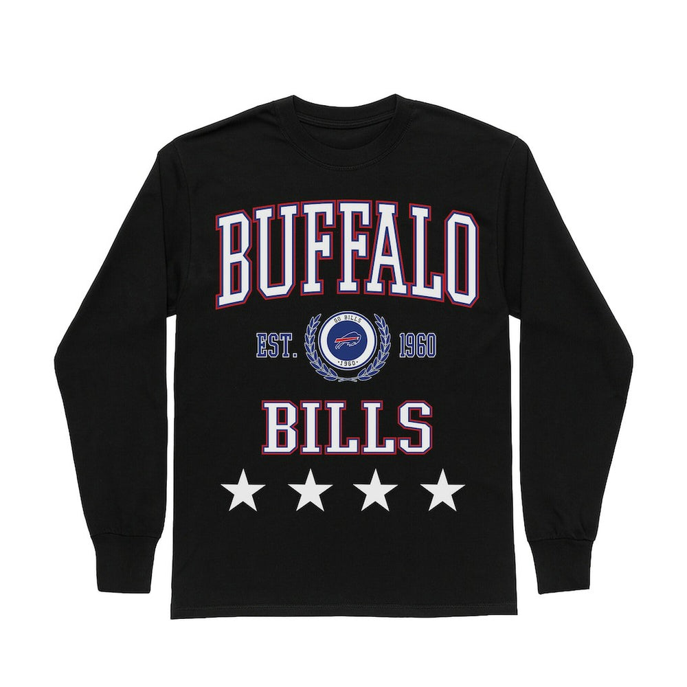 Buffalo Bills Gameday Couture Women's Oversized Everyday Star Long Sleeve T-Shirt - Black outlet