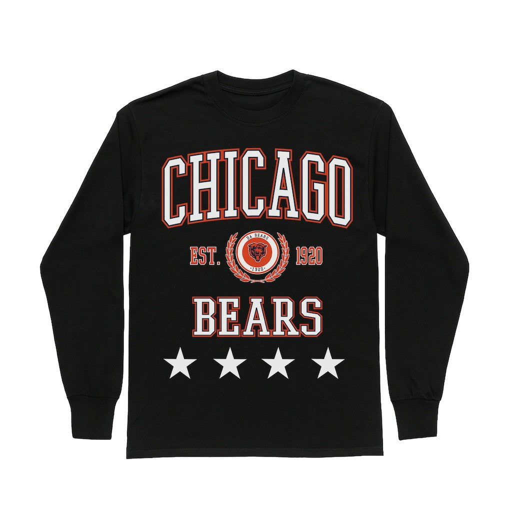 Chicago Bears Gameday Couture Women's Oversized Everyday Star Long Sleeve T-Shirt - Black online