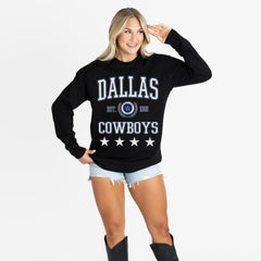 Dallas Cowboys Gameday Couture Women's Oversized Everyday Star Long Sleeve T-Shirt - Black on sale