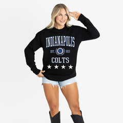Indianapolis Colts Gameday Couture Women's Oversized Everyday Star Long Sleeve T-Shirt - Black discount