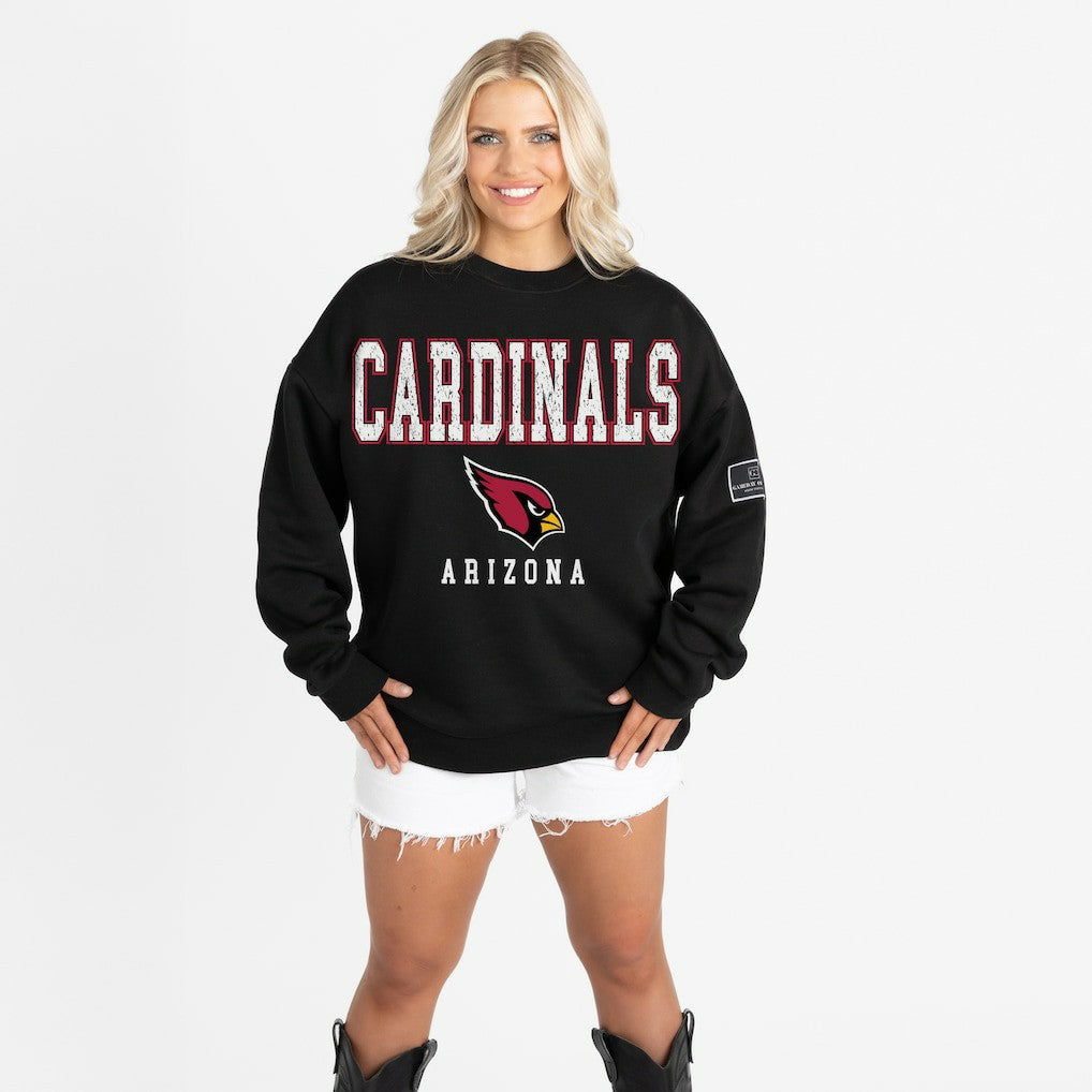 Arizona Cardinals Gameday Couture Women's Oversized Level Up Black Label Premium Fleece Sweatshirt - Black discount