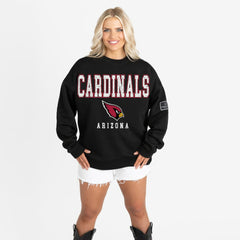 Arizona Cardinals Gameday Couture Women's Oversized Level Up Black Label Premium Fleece Sweatshirt - Black discount