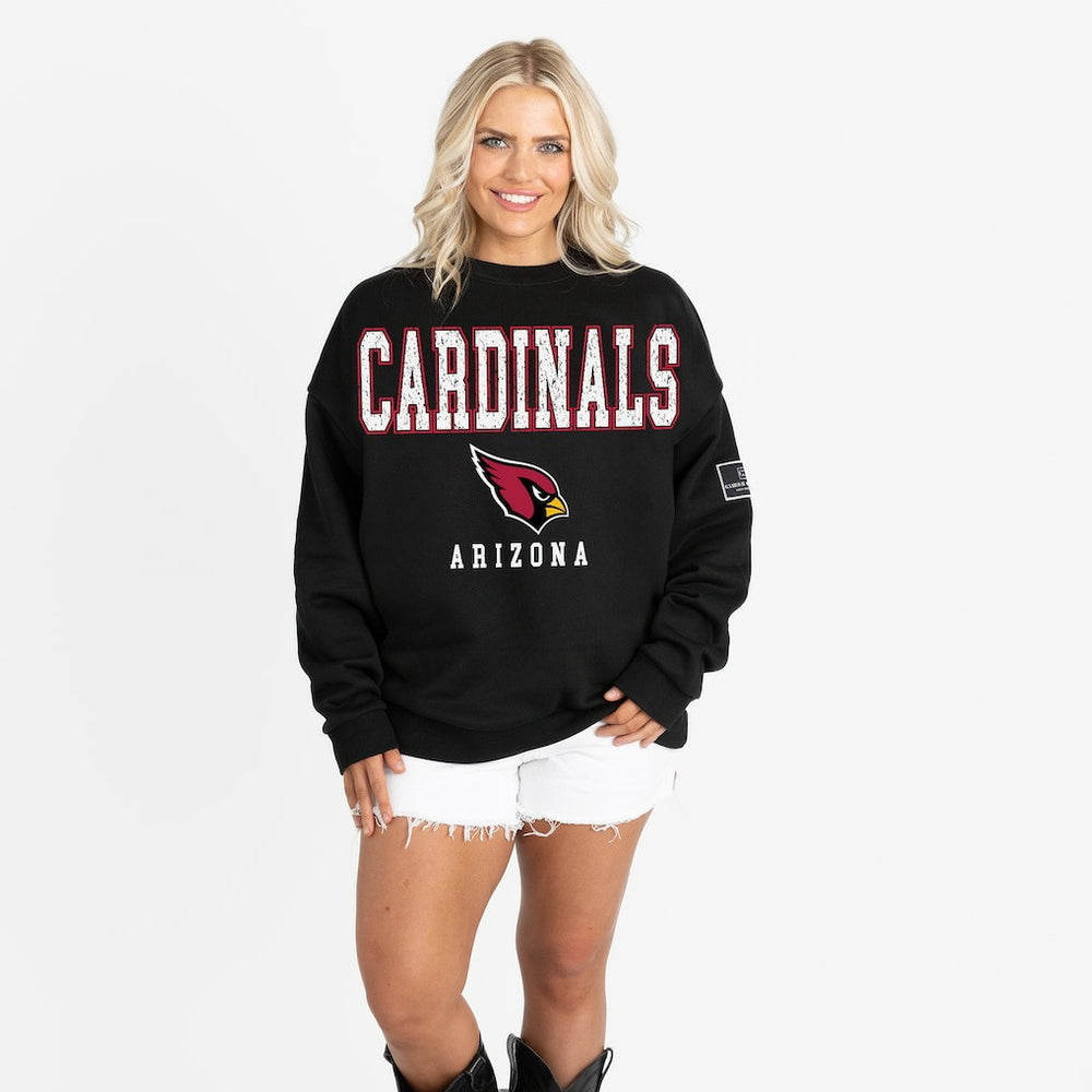 Arizona Cardinals Gameday Couture Women's Oversized Level Up Black Label Premium Fleece Sweatshirt - Black discount