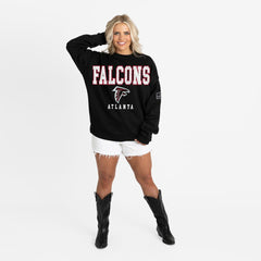Atlanta Falcons Gameday Couture Women's Oversized Level Up Black Label Premium Fleece Sweatshirt - Black sale