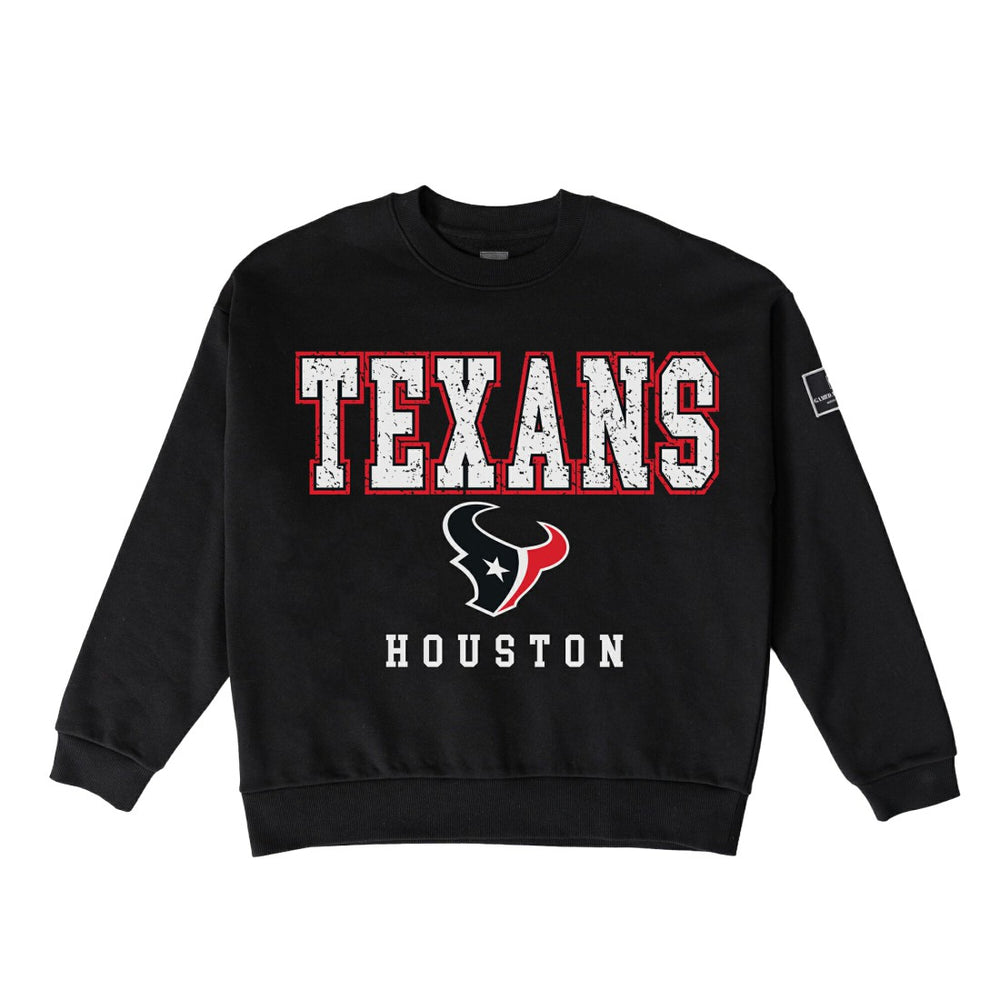 Houston Texans Gameday Couture Women's Oversized Level Up Black Label Premium Fleece Sweatshirt - Black for sale
