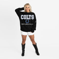 Indianapolis Colts Gameday Couture Women's Oversized Level Up Black Label Premium Fleece Sweatshirt - Black sale