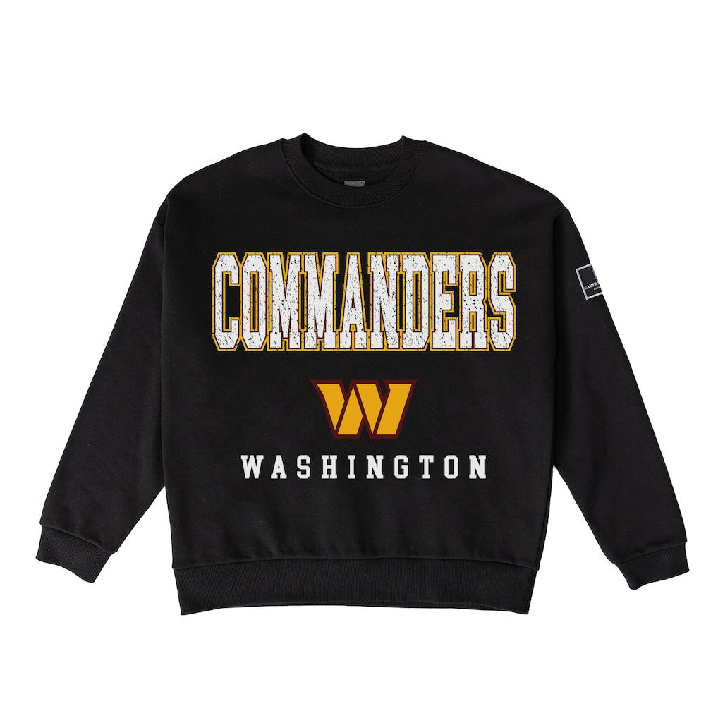 Washington Commanders Gameday Couture Women's Oversized Level Up Black Label Premium Fleece Sweatshirt - Black sale