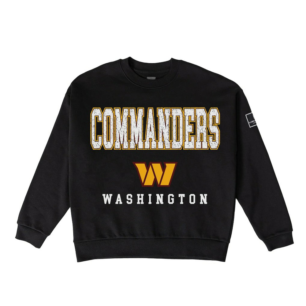 Washington Commanders Gameday Couture Women's Oversized Level Up Black Label Premium Fleece Sweatshirt - Black sale