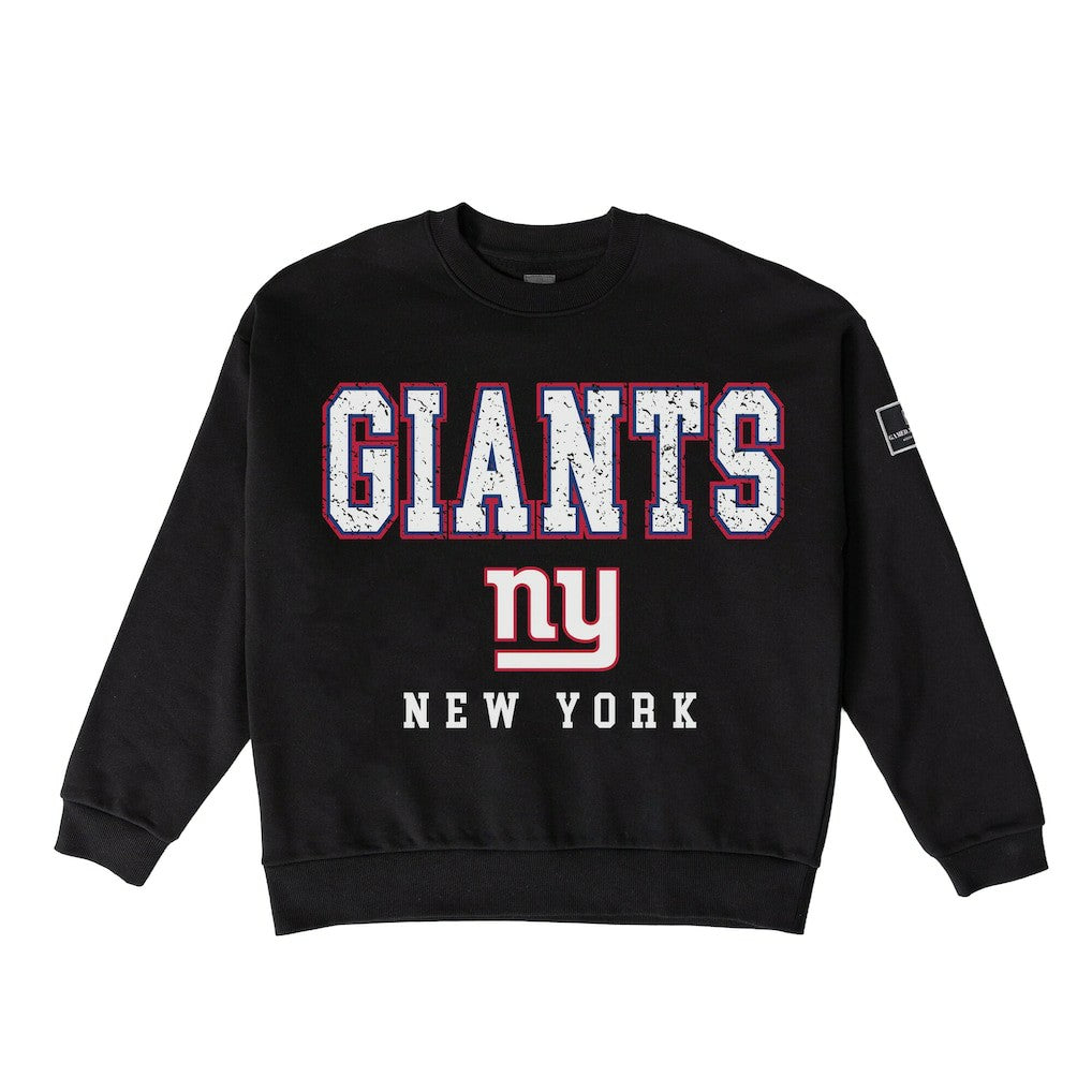 New York Giants Gameday Couture Women's Oversized Level Up Black Label Premium Fleece Sweatshirt - Black online