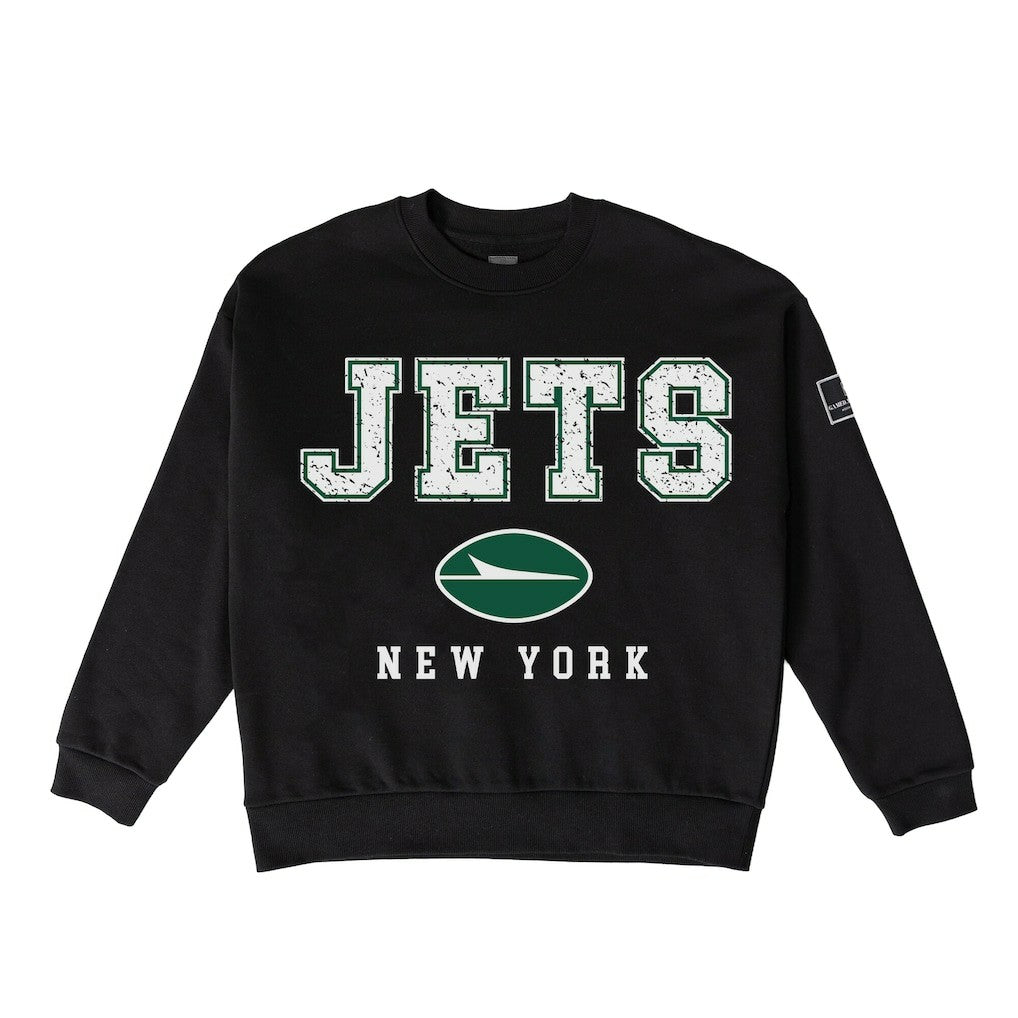 New York Jets Gameday Couture Women's Oversized Level Up Black Label Premium Fleece Sweatshirt - Black outlet