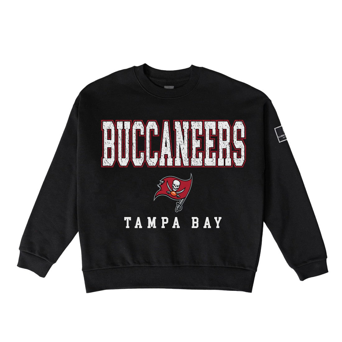Tampa Bay Buccaneers Gameday Couture Women's Oversized Level Up Black Label Premium Fleece Sweatshirt - Black sale