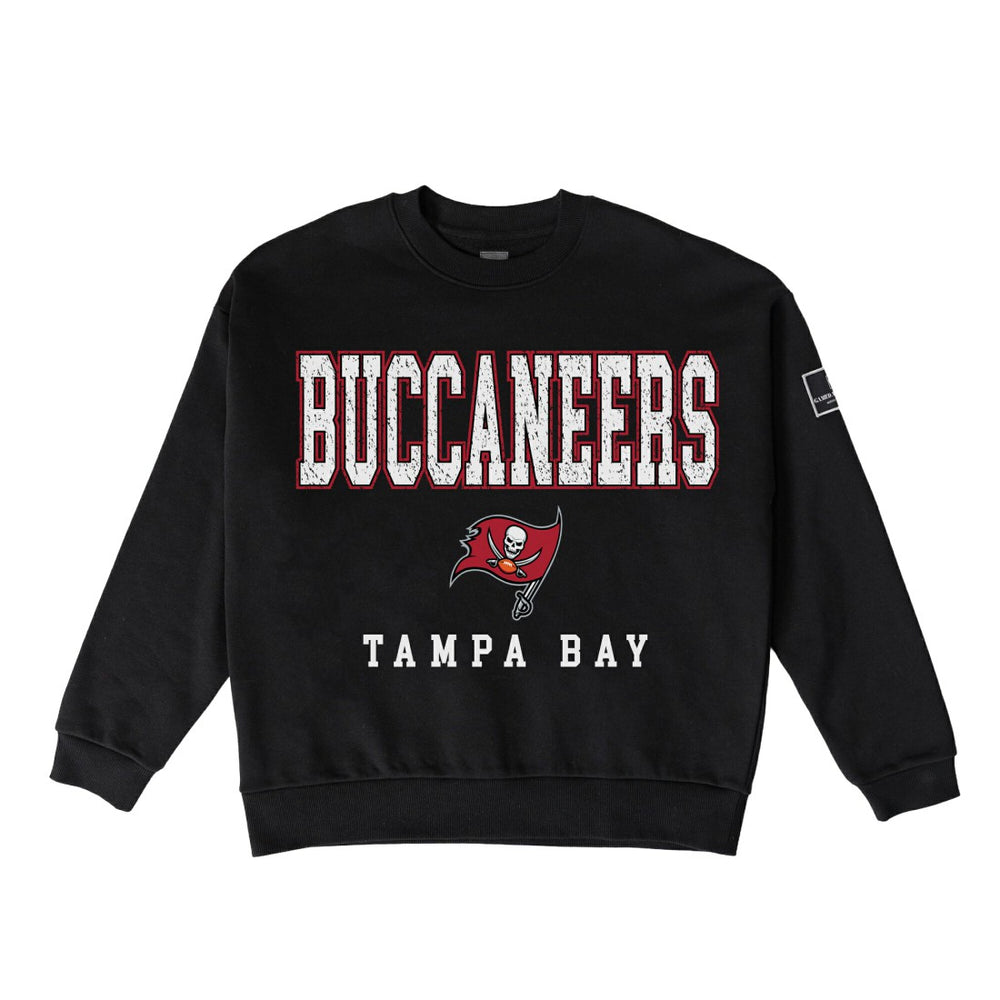 Tampa Bay Buccaneers Gameday Couture Women's Oversized Level Up Black Label Premium Fleece Sweatshirt - Black sale