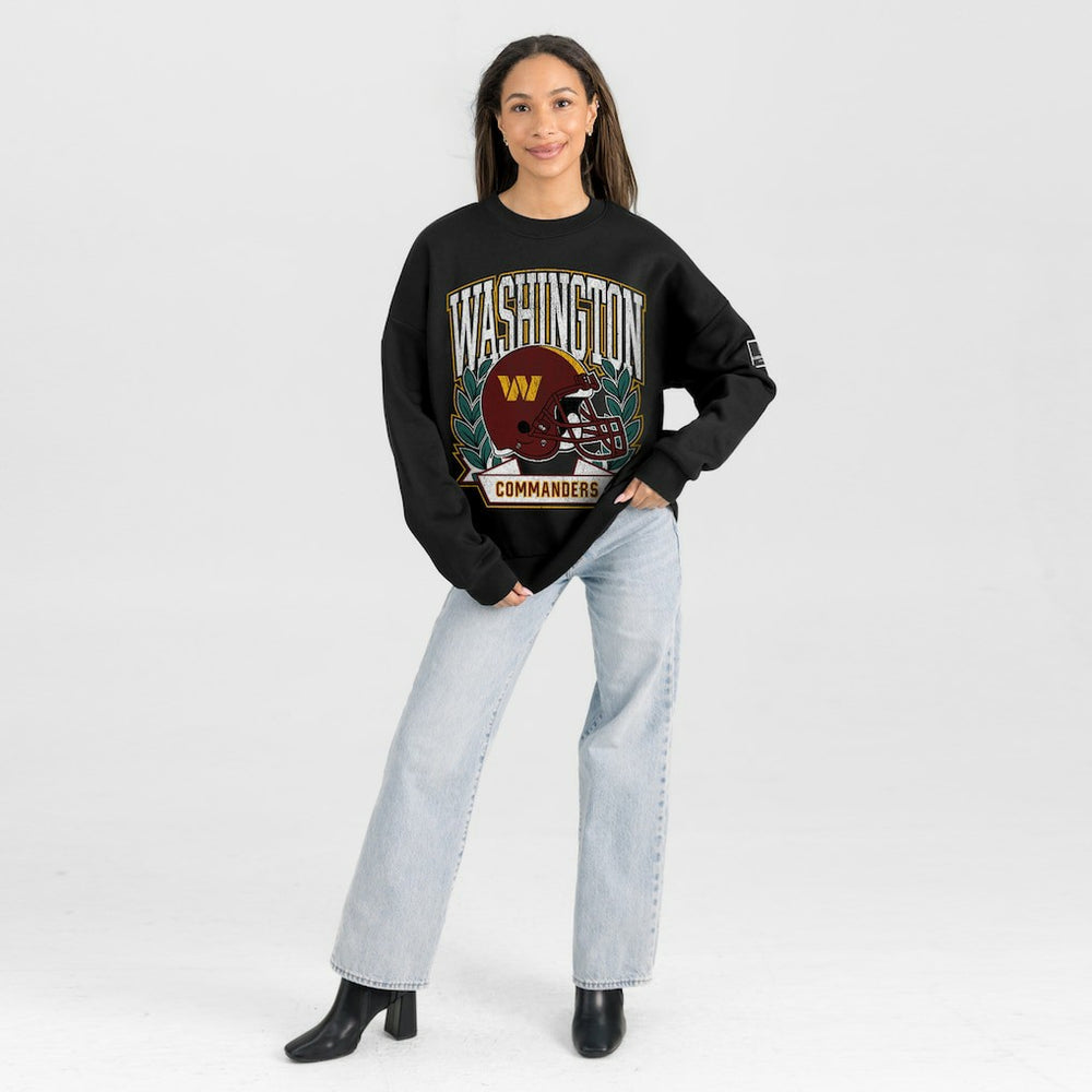 Washington Commanders Gameday Couture Women's Oversized Victory Lane Black Label Premium Fleece Sweatshirt - Black online