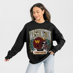 Washington Commanders Gameday Couture Women's Oversized Victory Lane Black Label Premium Fleece Sweatshirt - Black online
