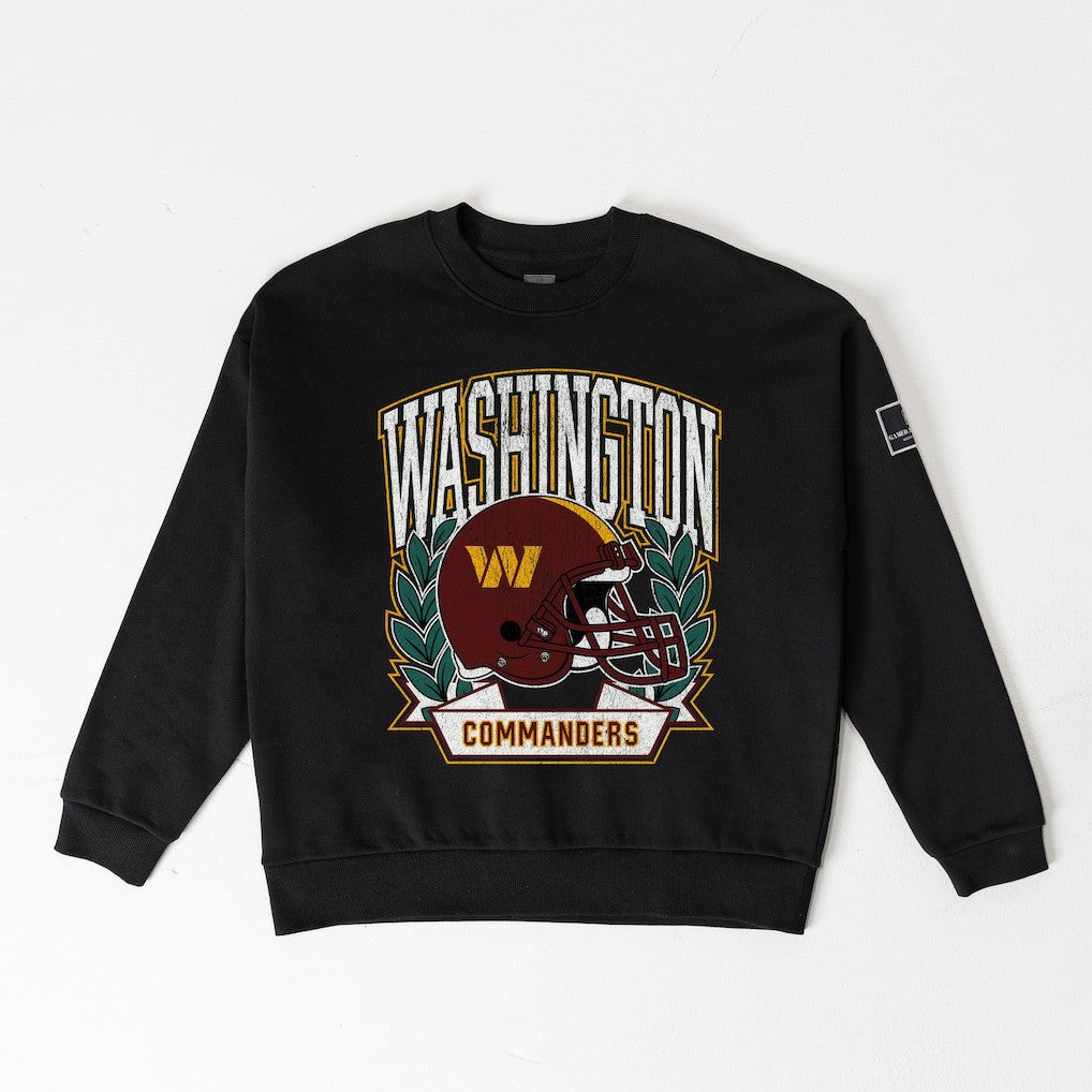 Washington Commanders Gameday Couture Women's Oversized Victory Lane Black Label Premium Fleece Sweatshirt - Black online