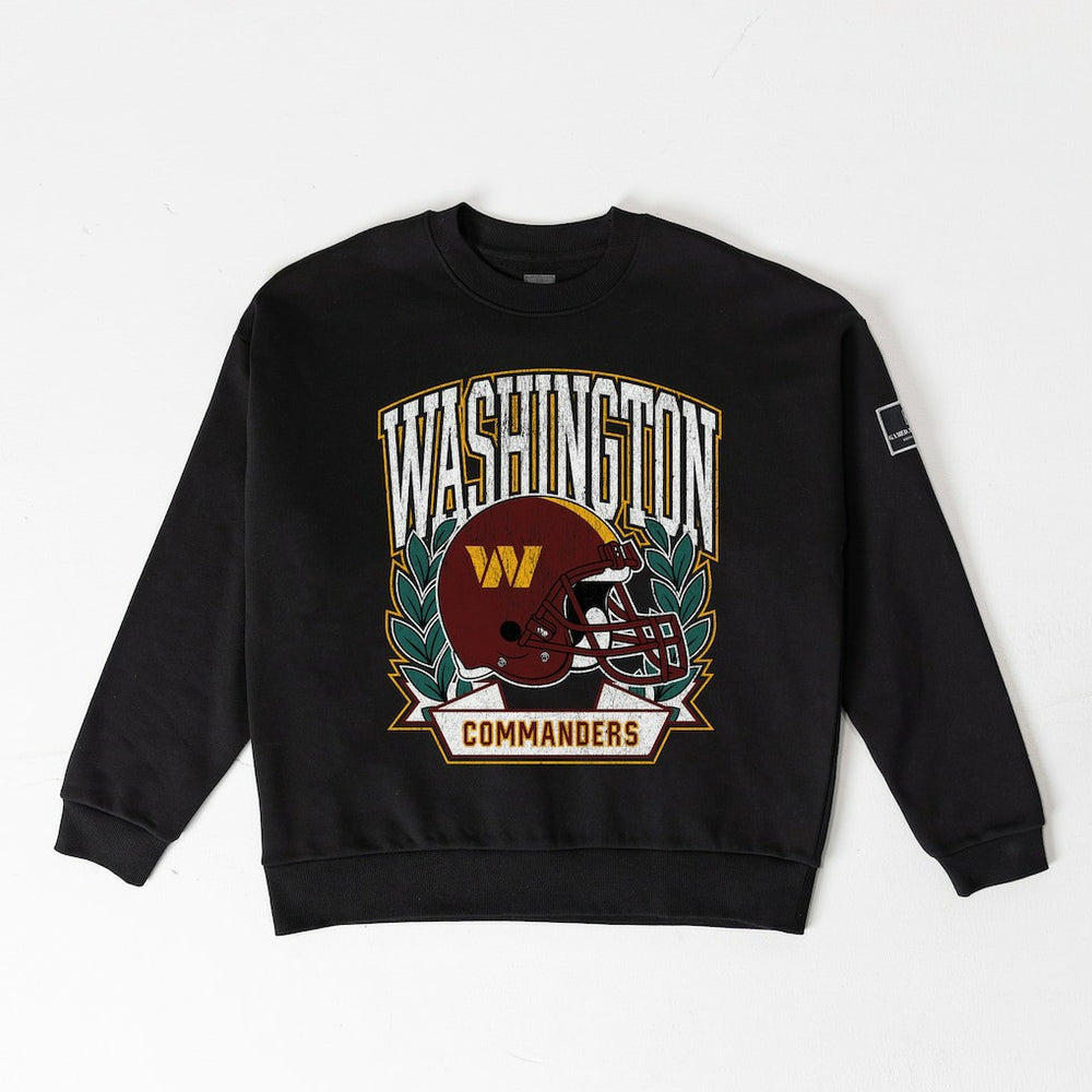 Washington Commanders Gameday Couture Women's Oversized Victory Lane Black Label Premium Fleece Sweatshirt - Black online