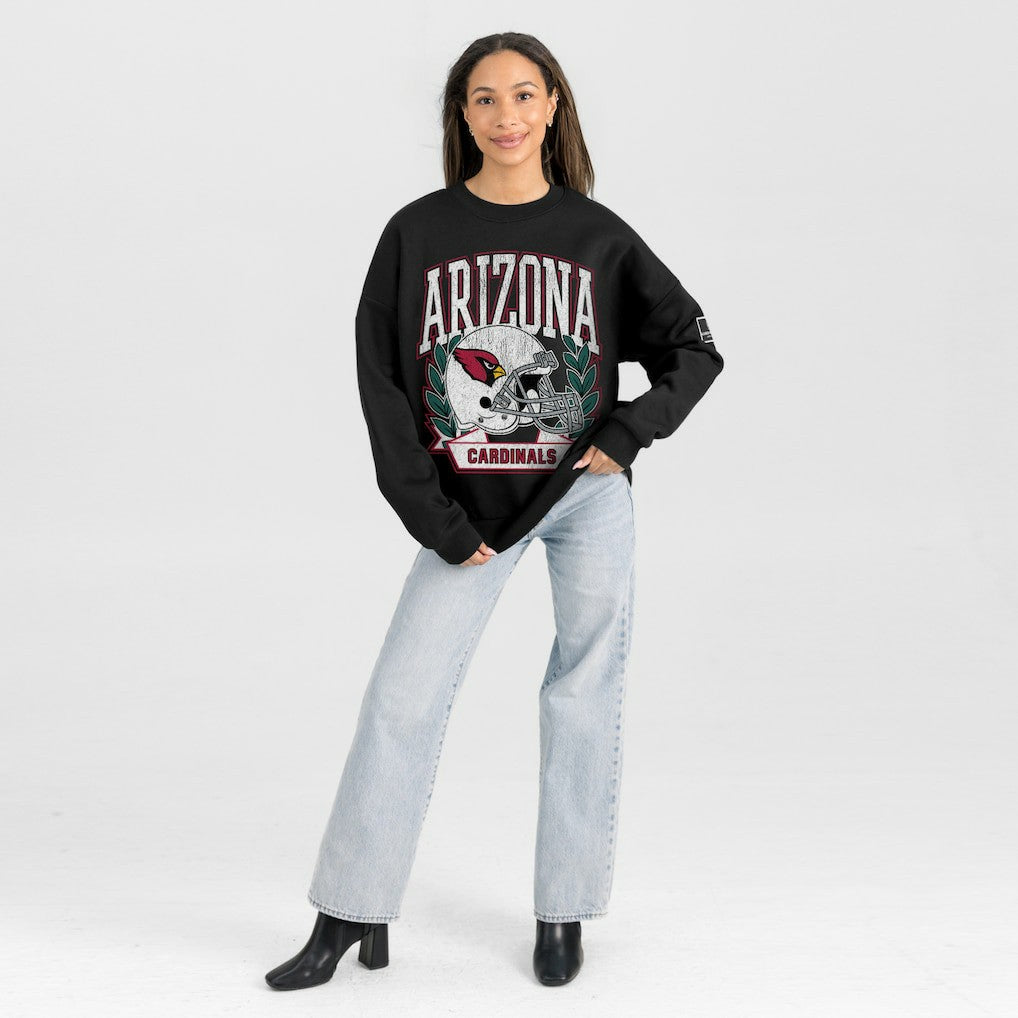 Arizona Cardinals Gameday Couture Women's Oversized Victory Lane Black Label Premium Fleece Sweatshirt - Black on sale