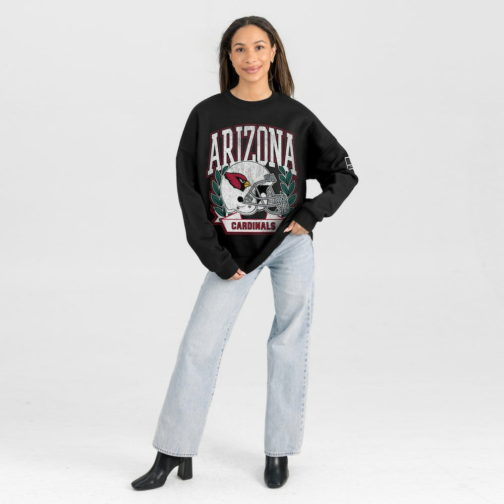 Arizona Cardinals Gameday Couture Women's Oversized Victory Lane Black Label Premium Fleece Sweatshirt - Black on sale