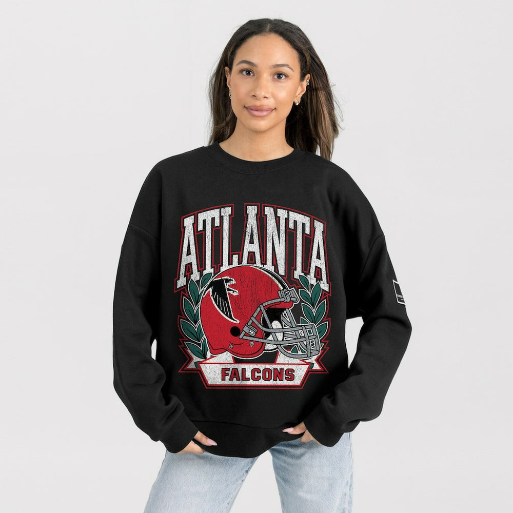 Atlanta Falcons Gameday Couture Women's Oversized Victory Lane Black Label Premium Fleece Sweatshirt - Black on sale